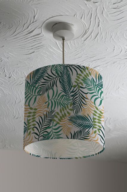 Benjamin Tate Design tropical palm leaves ceiling lamp shade in Natural