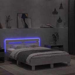 Berkfield Home Bed Frame with LED without Mattress White 120x200 cm - Size: Small Double - thumbnail 4