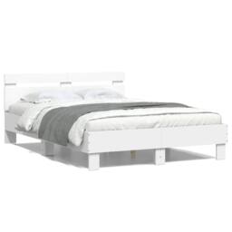 Berkfield Home Bed Frame with LED without Mattress White 120x200 cm - Size: Small Double - thumbnail 5