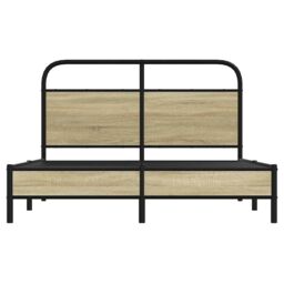 Berkfield Home Bed Frame without Mattress 140x190 cm Sonoma Oak Engineered Wood in Brown - thumbnail 5