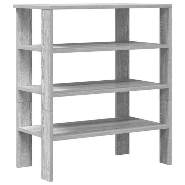 Berkfield Home Shoe Rack Grey Sonoma 61x32x70 cm Engineered Wood - Size: 61 x 32 x 70 cm - image 1