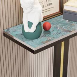 Havendro Modern Marble Console Table Bottom Shelf Blue & Black - thumbnail 3