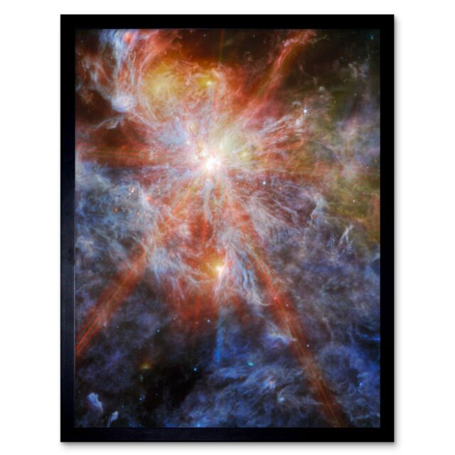 "Artery8 NASA James Webb Telescope Massive Cluster Born N79 Framed Art 12x16 in Black - Size: W12"" x H16""" - image 1