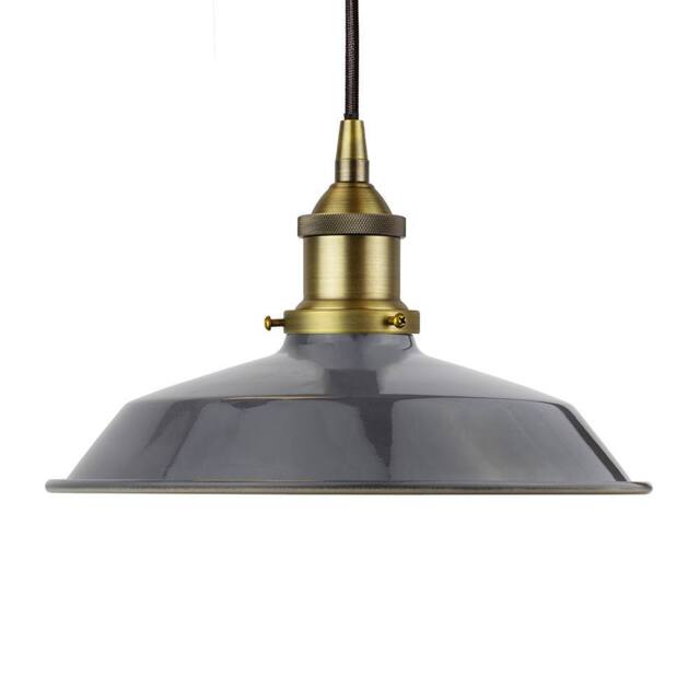SE Home Slate Grey Small Trinity Metal Pendant Light - Matt Antique Brass - image 1