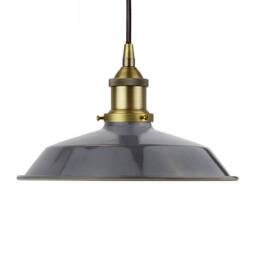 SE Home Slate Grey Small Trinity Metal Pendant Light - Matt Antique Brass - thumbnail 1