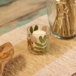 Serenityy Natural Floral Glass Candle Holder - Straight Primavera - 8x8cm in Pink - Size: 8x8 cm - thumbnail 6