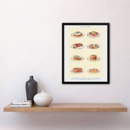 Artery8 Mrs Beeton Household Management Cold Entree Dishes Framed Art Print in Yellow - Size: A3 - thumbnail 2