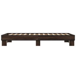 Berkfield Home Bed Frame without Mattress Brown Oak 75x190 cm Small Single - thumbnail 5