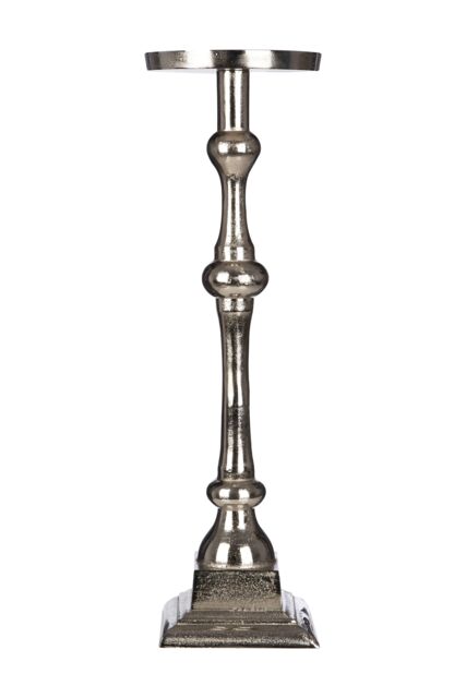 Orsina Kensington Townhouse Small Pillar Candle Holder in Silver - image 1
