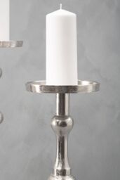 Orsina Kensington Townhouse Small Pillar Candle Holder in Silver - thumbnail 3