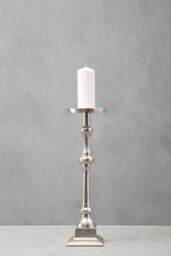 Orsina Kensington Townhouse Small Pillar Candle Holder in Silver - thumbnail 5