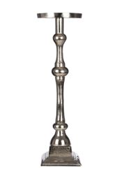 Orsina Kensington Townhouse Small Pillar Candle Holder in Silver