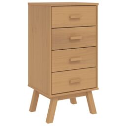 Berkfield Home Bedside Cabinet OLDEN Brown Solid Wood Pine - thumbnail 2