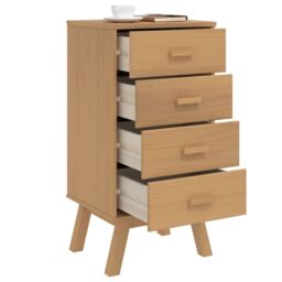 Berkfield Home Bedside Cabinet OLDEN Brown Solid Wood Pine - thumbnail 5