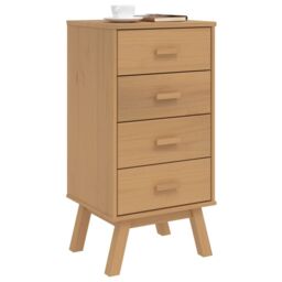 Berkfield Home Bedside Cabinet OLDEN Brown Solid Wood Pine - thumbnail 4