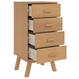 Berkfield Home Bedside Cabinet OLDEN Brown Solid Wood Pine - thumbnail 6