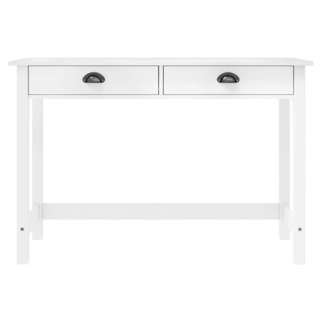 Berkfield Home Console Table Hill with 2 Drawers 110x45x74 cm Solid Pine Wood in White - Size: 110 x 45 x 74 cm - image 1