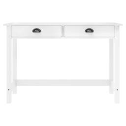 Berkfield Home Console Table Hill with 2 Drawers 110x45x74 cm Solid Pine Wood in White - Size: 110 x 45 x 74 cm