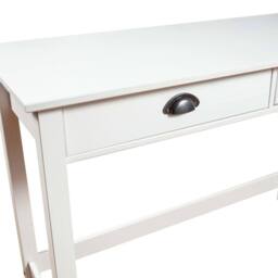 Berkfield Home Console Table Hill with 2 Drawers 110x45x74 cm Solid Pine Wood in White - Size: 110 x 45 x 74 cm - thumbnail 6