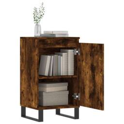 Berkfield Home Sideboard Smoked Oak 40x35x70 cm Engineered Wood in Dark Brown - Size: 40 x 35 x 70 cm - thumbnail 4