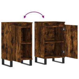 Berkfield Home Sideboard Smoked Oak 40x35x70 cm Engineered Wood in Dark Brown - Size: 40 x 35 x 70 cm - thumbnail 9