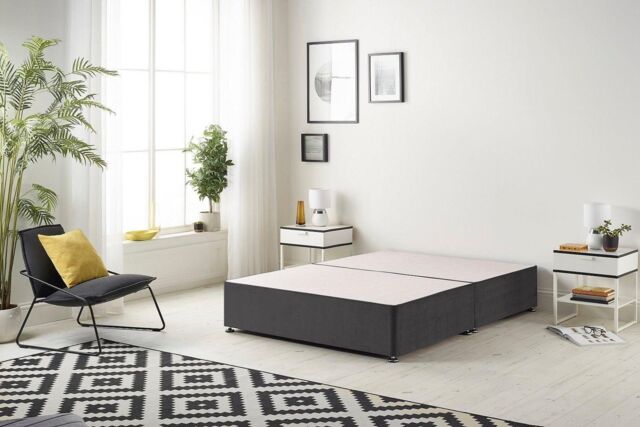 Somnior Plush Black Platform Divan Base - Size: Small Single - image 1