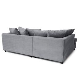 Abakus Direct Jumbo Grid Left Hand Corner Sofa with Plush Cushions in 3 Colours in Grey - thumbnail 9