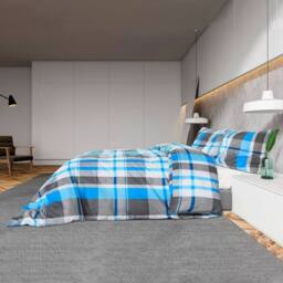 Berkfield Home Elegant Duvet Cover Set Blue & Grey 200x200 cm Cotton - thumbnail 4