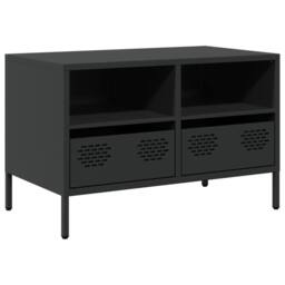 Berkfield Home TV Cabinet Black 68x39x43.5 cm Cold-rolled Steel - thumbnail 1