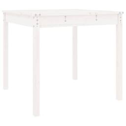 Berkfield Home Garden Table White 82.5x82.5x76 cm Solid Wood Pine