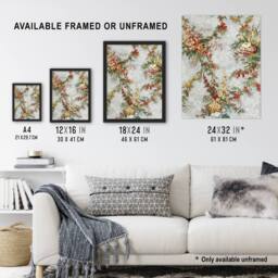 "Artery8 Elegant Vintage Flower Pattern Wyatt Wall Art Poster Print - Size: W12"" x H16""" - thumbnail 3