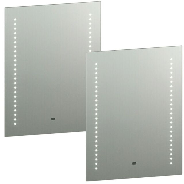 Loops 2 PACK IP44 LED Bathroom Mirror 60cm x 50cm Vanity Light Motion Switch & Shaver - Size: 60 cm x 50 cm - image 1
