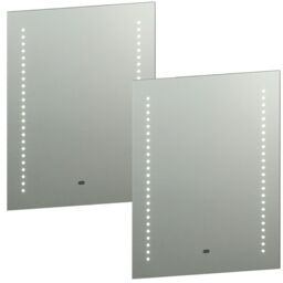 Loops 2 PACK IP44 LED Bathroom Mirror 60cm x 50cm Vanity Light Motion Switch & Shaver - Size: 60 cm x 50 cm - thumbnail 1