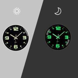 "KORVIXA 12"" Luminous Wall Clock Glow In The Dark Night in Black - Size: 100 cm x 100 cm" - thumbnail 3