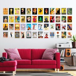 "Artery8 Wall Art Print 50 Pcs Vintage Advertising Aesthetic Collage Kit Old Advert Posters s A6 Set Pack 15x10 cm (6x4"") Bathroom Wall Decor" - thumbnail 3