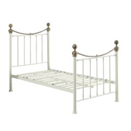 OAT Home Hampstead Traditional Single Metal Bed Frame & Guest Trundle in White - thumbnail 8