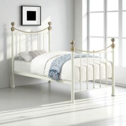 OAT Home Hampstead Traditional Single Metal Bed Frame & Guest Trundle in White - thumbnail 4