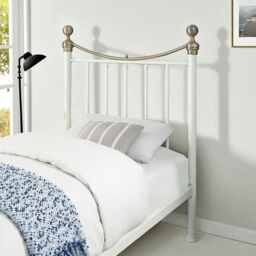 OAT Home Hampstead Traditional Single Metal Bed Frame & Guest Trundle in White - thumbnail 5