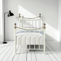 OAT Home Hampstead Traditional Single Metal Bed Frame & Guest Trundle in White - thumbnail 3