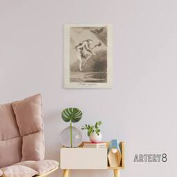 "Artery8 Spanish Teacher Witches Broom Francisco Goya Canvas Wall Art Print in Grey - Size: W12"" x H16""" - thumbnail 3