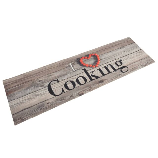 Berkfield Home Kitchen Rug Washable Cooking Grey 45x150 cm Velvet - image 1