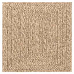 Berkfield Home Rug ZIZUR 120x120 cm Jute Look Indoor & Outdoor in Light Sand - Size: Medium - thumbnail 4