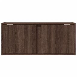 Berkfield Home TV Wall Cabinet with LED Lights Brown Oak 80x31x35 cm - Size: 80 x 31 x 35 cm - thumbnail 6