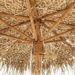 Berkfield Home Tiki Umbrella with Banana Leaf Canopy 240 cm Bamboo - thumbnail 7