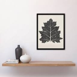 Artery8 Owen Jones Framed Wall Art Print Vintage Black & White Leaf Drawing in Beige - Size: A4 - thumbnail 2