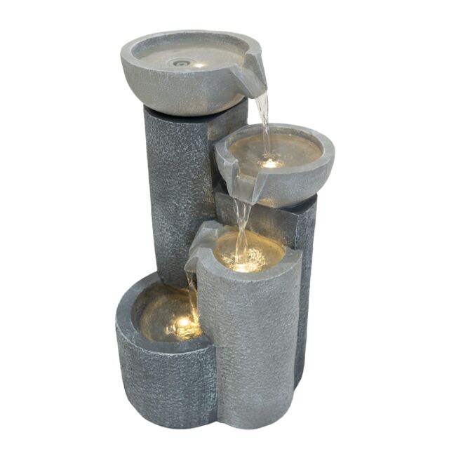 Monstershop Electric Water Feature - Tranquil Tiers in Grey - image 1