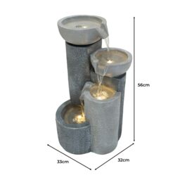 Monstershop Electric Water Feature - Tranquil Tiers in Grey - thumbnail 5