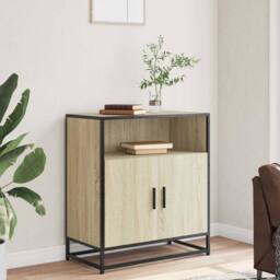 Berkfield Home Sideboard Sonoma Oak 68x35x76 cm Engineered Wood in Light Brown - Size: 68 x 35 x 76 cm - thumbnail 3