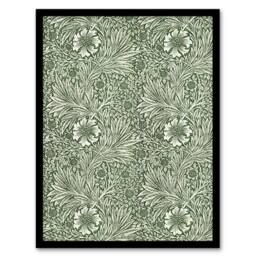 "Artery8 Marigold Flower Green Pattern Vintage Framed Wall Art Print W. Morris - Size: W12"" x H16""" - thumbnail 1