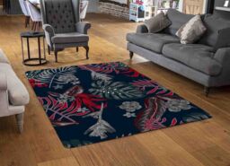Benjamin Tate Design Leaves Of Tropical Plants Rug in Natural - Size: Large - thumbnail 2